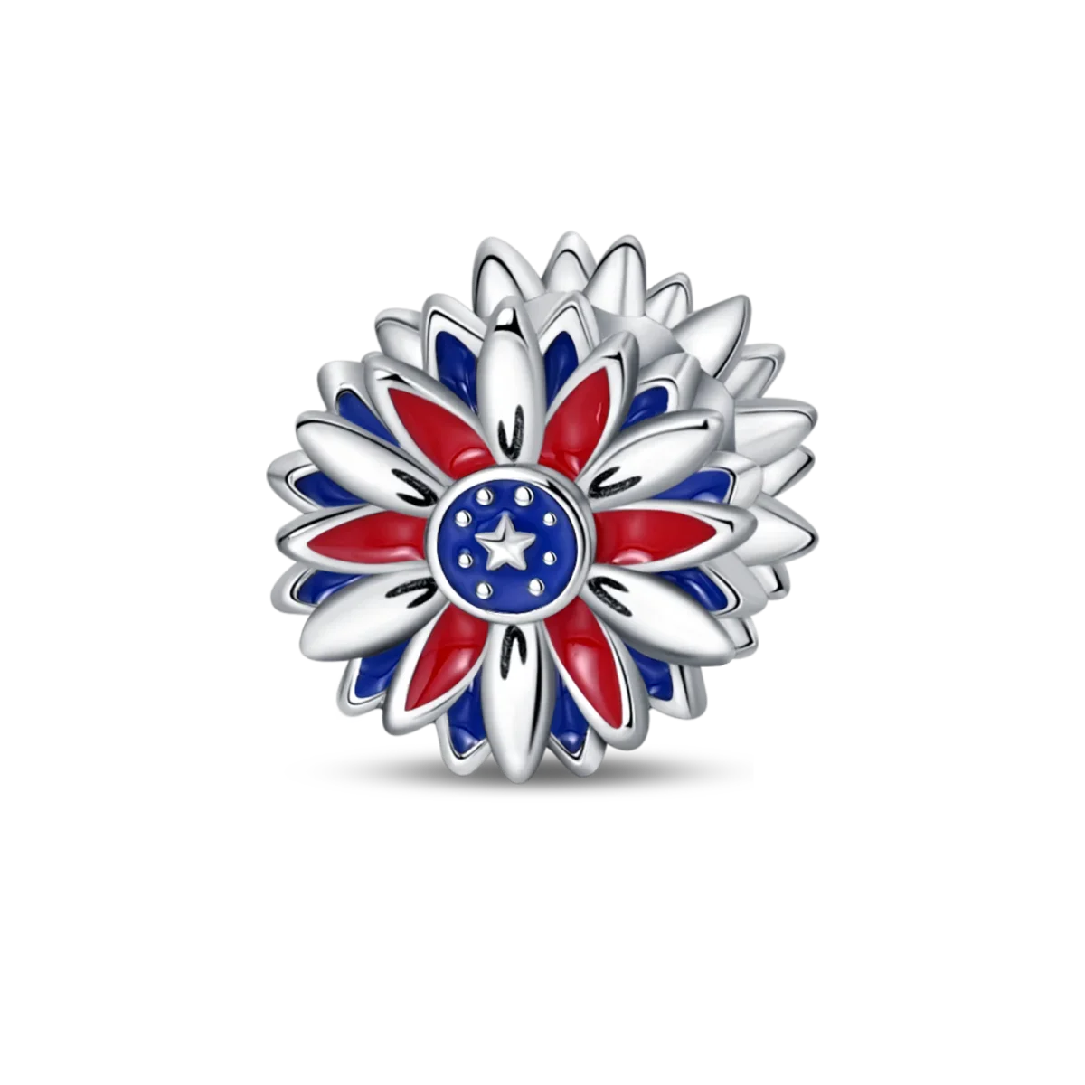 Patriotic Floral Burst Charm