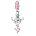 Pink Crystal Drop Dangle Charm