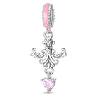 Pink Crystal Drop Dangle Charm