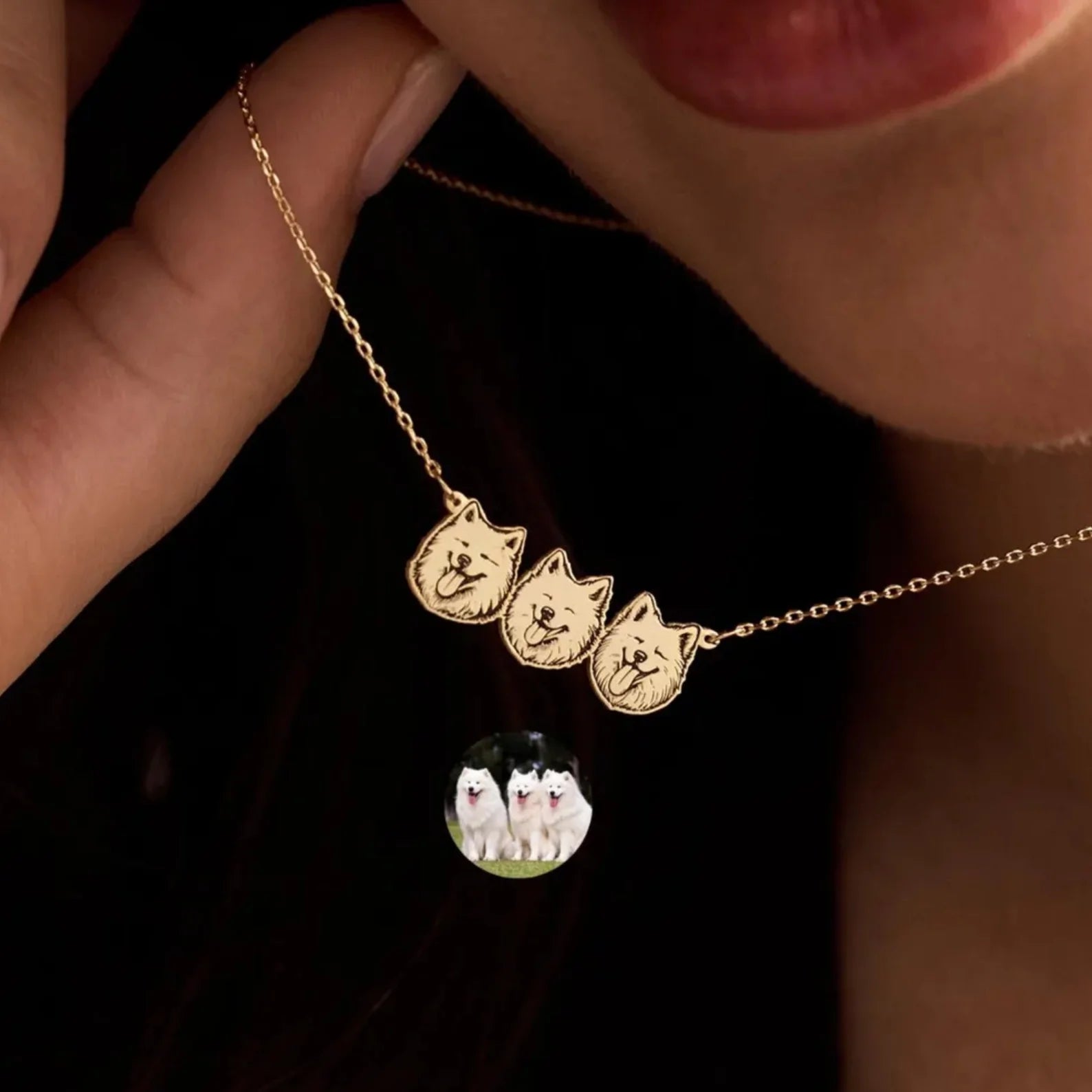 Personalized Pet Portrait Name Necklace