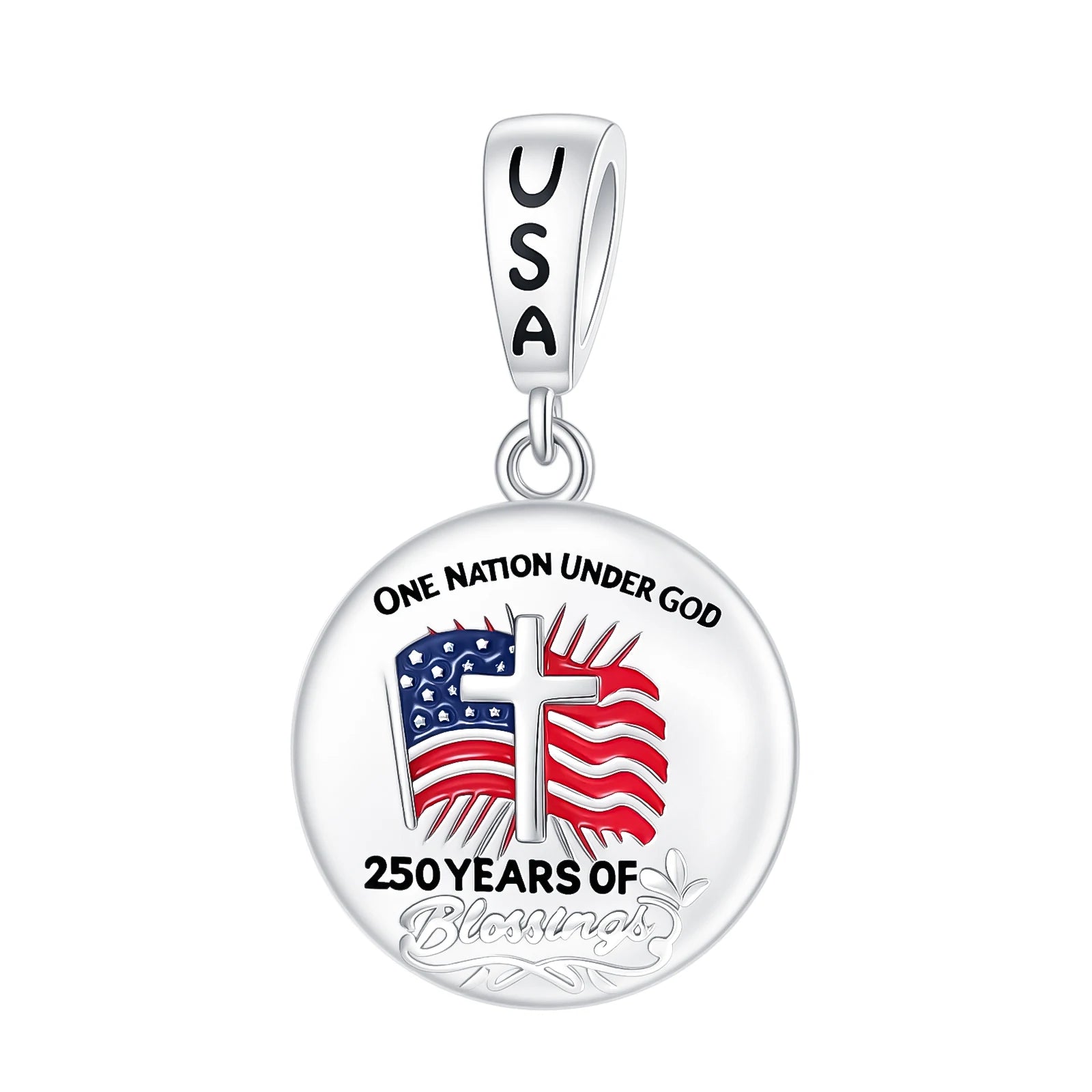 One Nation Under God 250 Years Medallion Charm