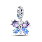 Purple & Blue Butterfly Cluster Charm
