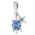 Blue Starfish & Compass Dangle Charm