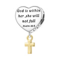 Faith Over Fear Cross Dangle Charm