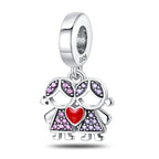 Best Friends Heart Dangle Charm