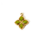 Gold Green Clover Pendant Charm