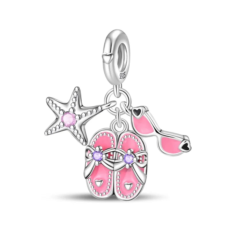 Pink Flip-Flops Sunglasses Charm