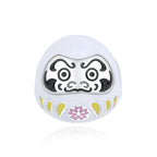 White Daruma Doll Charm