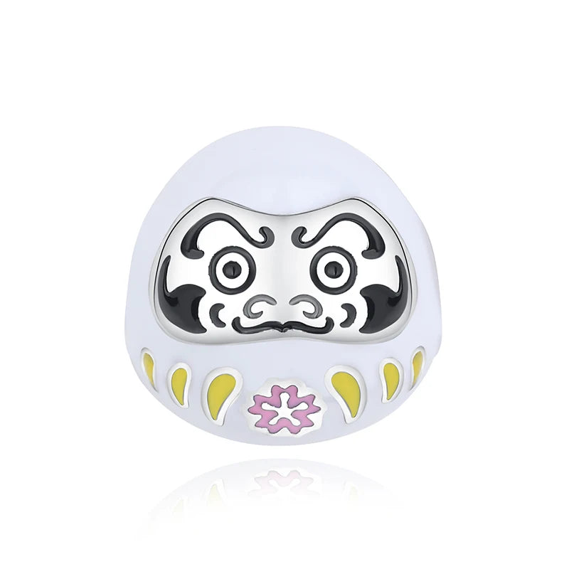 White Daruma Doll Charm