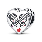 New 925 Silver Color Family Brothers and Sisters Charms Beads Fit Qikaola 925 Original Bracelets Fine DIY Birthday Jewelry