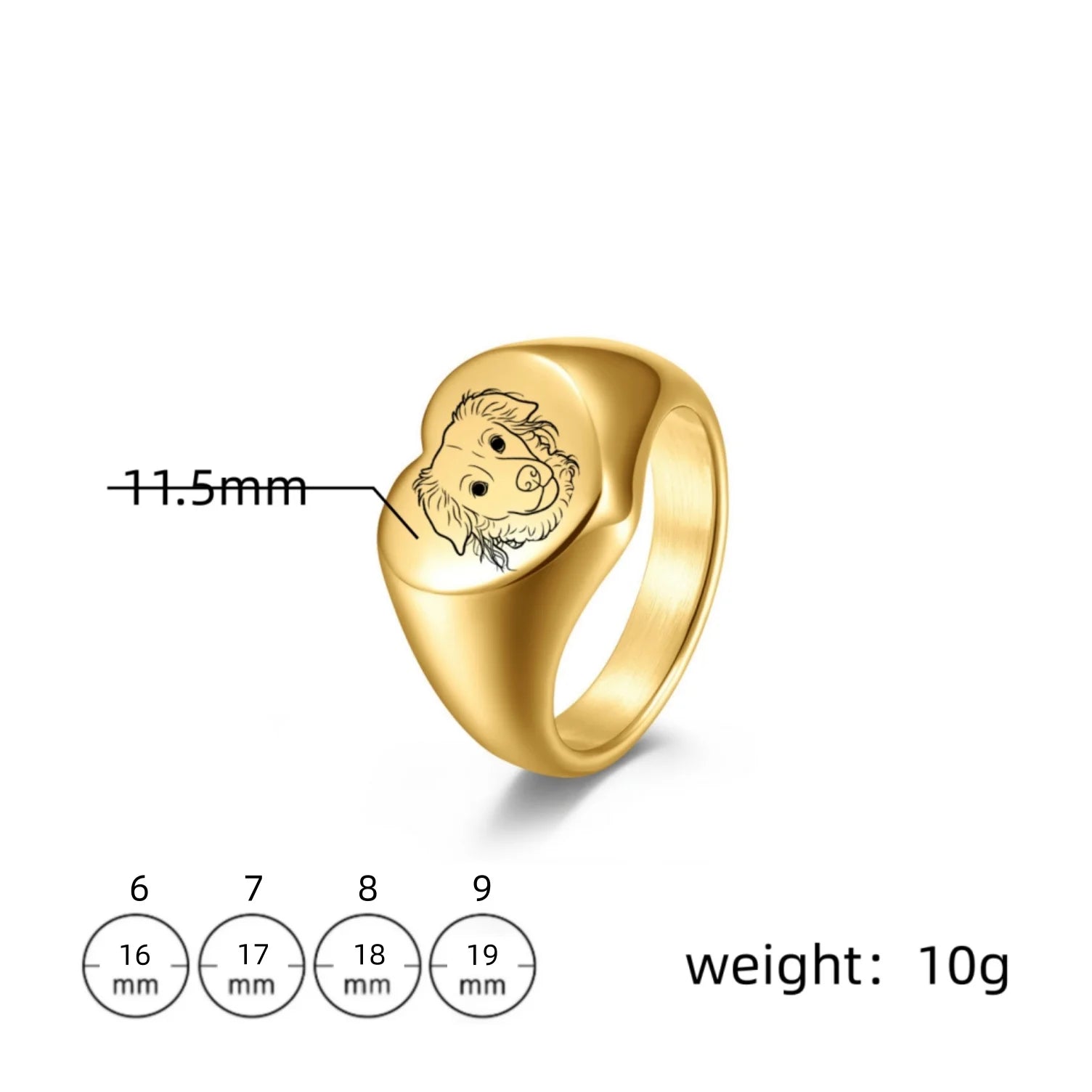 Personalized Pet Portrait Ring