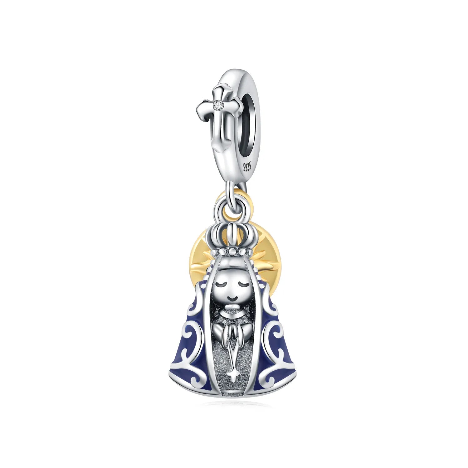 Blue Virgin Mary Dangle Charm