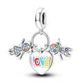Love Family Heart Cluster Charm