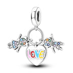 Love Family Heart Cluster Charm