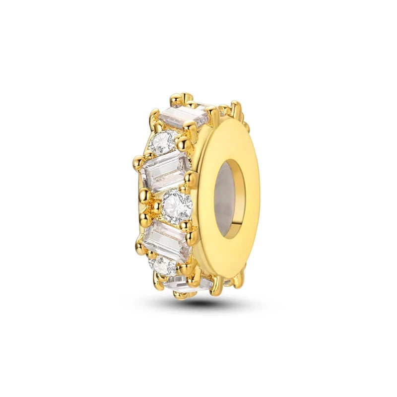 Gold Crystal Spacer Charm