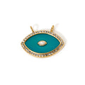 Gold Blue Evil Eye Pendant Charm