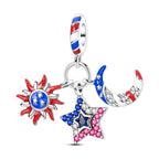 Patriotic Sun Moon & Star Dangle Charm