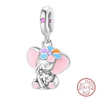 Fit Original 925 Sterling Silver Charms Beads Little Bear Lamb Little Flying Pig Pink Charms For Women DIY Birthday Jewelry Gift