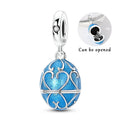 Blue Globe Locket Dangle Charm