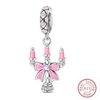 Fit Original 925 Sterling Silver Charms Beads Little Bear Lamb Little Flying Pig Pink Charms For Women DIY Birthday Jewelry Gift