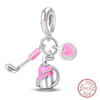 Fit Original 925 Sterling Silver Charms Beads Little Bear Lamb Little Flying Pig Pink Charms For Women DIY Birthday Jewelry Gift
