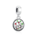 Lucky Cat Round Medallion Dangle Charm