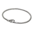 Silver Braided Heart Clasp Bracelet