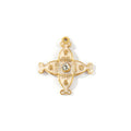 Gold White Celestial Cross Pendant Charm