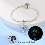 925 Silver Color Luminous Planet Spacecraft Astronaut Firefly Charms Beads Fit Qikaola 925 Bracelets DIY Christmas Jewelry Gifts
