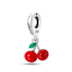 925 Silver Color Strawberry Cherry Apple Avocado Fruit Charms Beads Fit Qikaola 925 Original Bracelets Fine DIY Birthday Jewelry