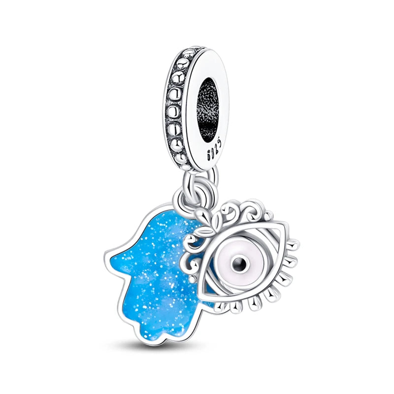 Blue Hamsa Evil Eye Dangle Charm