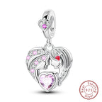 Fit Original 925 Sterling Silver Charms Beads Little Bear Lamb Little Flying Pig Pink Charms For Women DIY Birthday Jewelry Gift