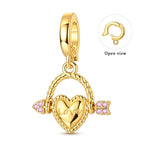 Gold Love Heart Locket Dangle Charm