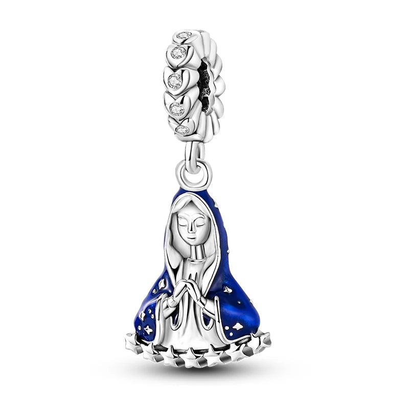 Blue Our Lady Starry Hem Charm