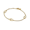 Gold Oval Pearl Chain Bracelet