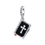 Black Bible Cross Dangle Charm