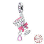 Fit Original 925 Sterling Silver Charms Beads Little Bear Lamb Little Flying Pig Pink Charms For Women DIY Birthday Jewelry Gift
