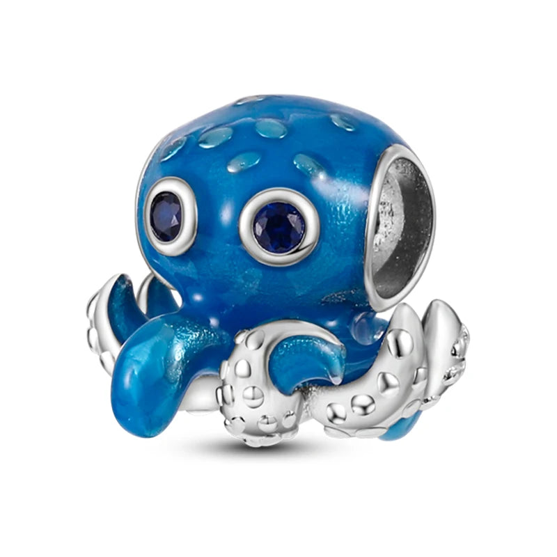 Blue Octopus Charm