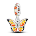 925 Silver Plating Colorful Butterfly Insect Animal Charms Beads Sparkling Zircon Fit Qikaola 925 Original Bracelets DIY Jewelry