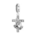 Praying Hands Cross Charm