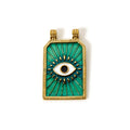 Gold Teal Evil Eye Tarot Pendant Charm