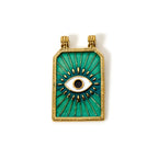 Gold Teal Evil Eye Tarot Pendant Charm