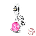 Fit Original 925 Sterling Silver Charms Beads Little Bear Lamb Little Flying Pig Pink Charms For Women DIY Birthday Jewelry Gift