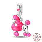 Fit Original 925 Sterling Silver Charms Beads Little Bear Lamb Little Flying Pig Pink Charms For Women DIY Birthday Jewelry Gift