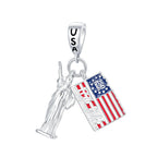 Statue of Liberty & Flag Dangle Charm
