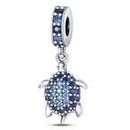 Blue Crystal Sea Turtle Dangle Charm