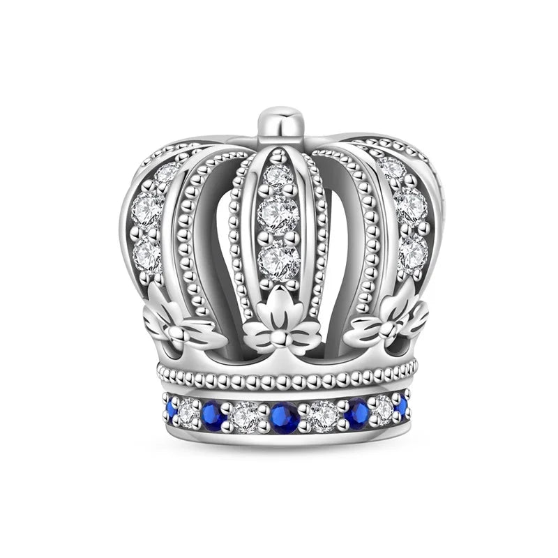Blue Crystal Royal Crown Charm
