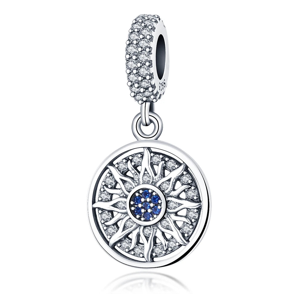 Blue Celestial Sun Medallion Dangle Charm