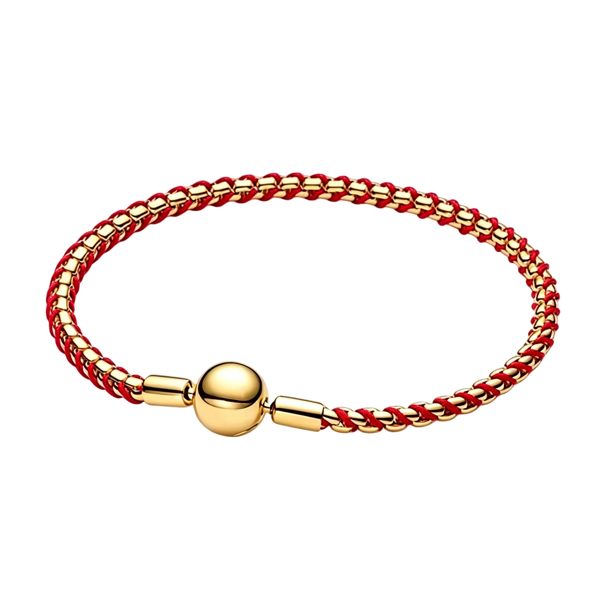 Red Gold Two-Tone Rope Chain Bracelet