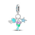 Mermaid Tail Starfish Cluster Charm